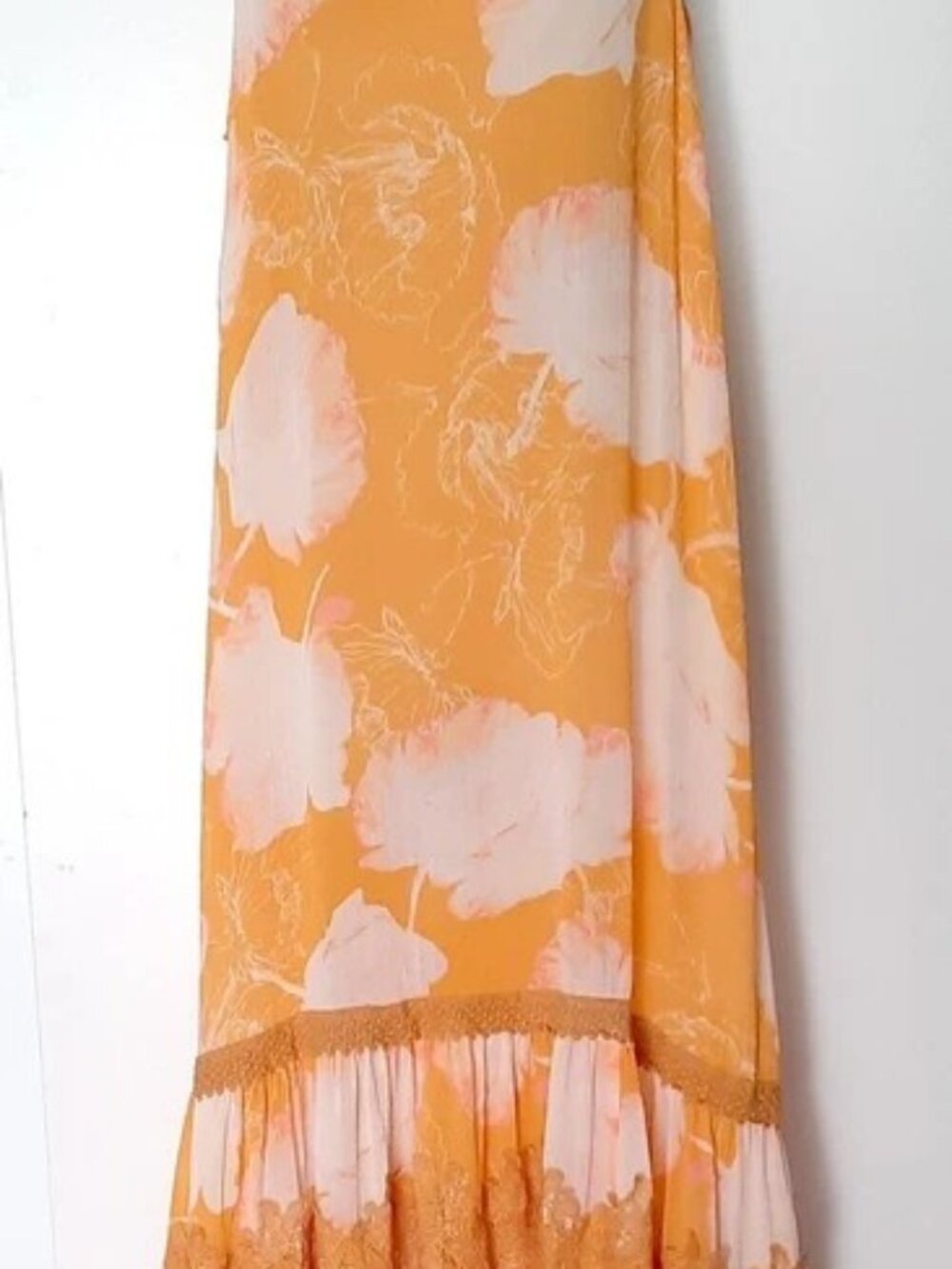 Free People Intimately Make Your Move Maxi Slip Dress Yellow Combo Size XS NWOT - Picture 8 of 13